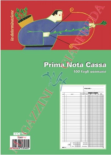 PRIMA NOTA CASSA, 100 FOGLI USO MANO, ENTRATA, USCITA, IVA. E5356